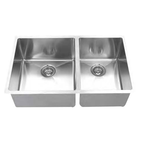 Undermount 16 Gauge Stainless Steel Double 20 MM Corners Kitchen Sink - 32" x 18" x 9"