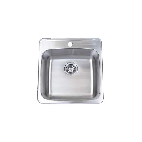 Drop-In Stainless Steel 1 Hole Single Bowl Kitchen Sink - 20" x 20 1/2" x 8"