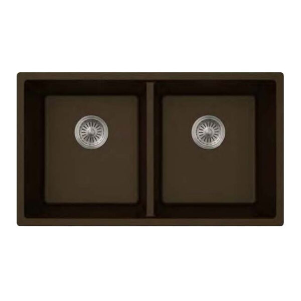 Slate Grey Virtuo Granite Double Undermount Equal Bowl Kitchen Sink - 32 1/2" x 18 5/8" x 9 1/2"
