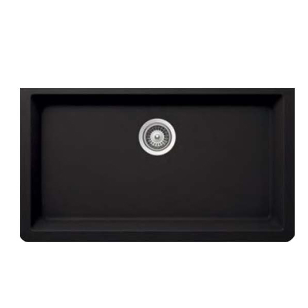 Ashpalt Grey Virtuo Granite Single Undermount Kitchen Sink - 33" x 18.46" x 9 1/4"