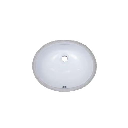 Vitreous White China Oval Undermount Bathroom Sink - 15" x 13" x 6"
