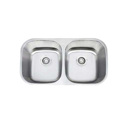 Undermount Stainless Steel Double Bowl Kitchen Sink -32 1/2" x 18" x 8" x 8"