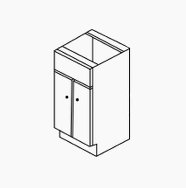 Sink Base Cabinet - 1 False Drawer & 2 Doors